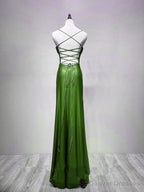 Green Spandex Straps Formal Dress, Green Evening Dress Prom Dress