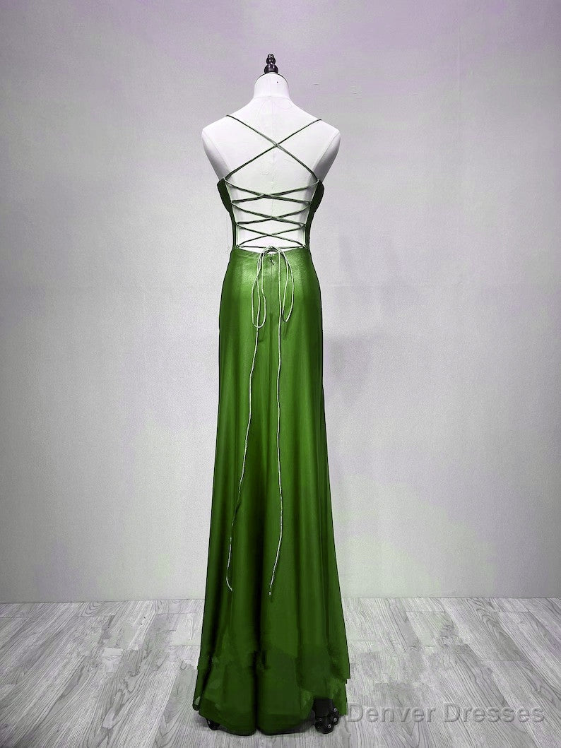 Green Spandex Straps Formal Dress, Green Evening Dress Prom Dress