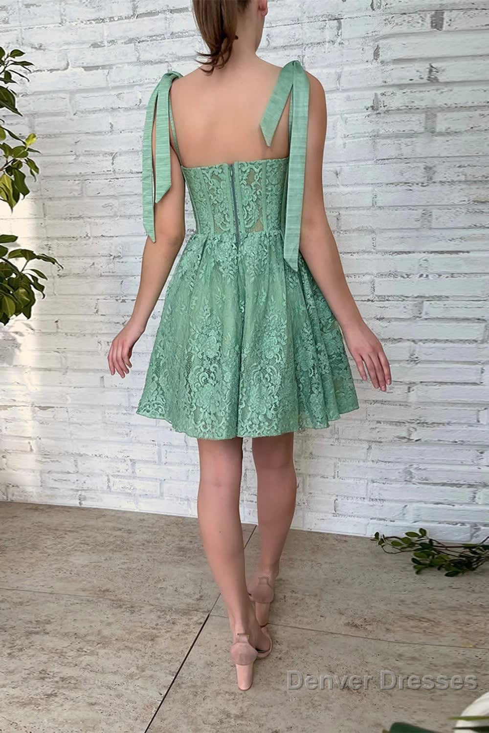 Green Sweetheart Homecoming Dress with Appliques Secondary image