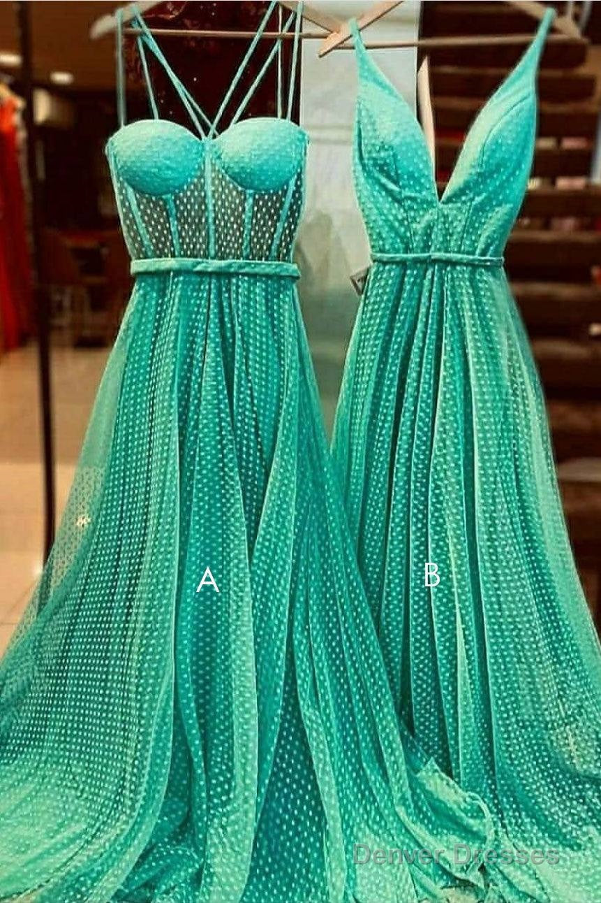 Green Sweetheart Tulle Long Prom Dress Green Evening Dress Main image