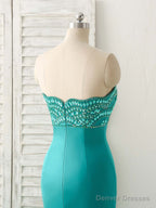 Green Tulle Mermaid Long Prom Dress Green Evening Dress