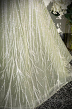 Green Tulle Sequins Long Prom Dress, Beautiful Off The Shoulder Party Dress