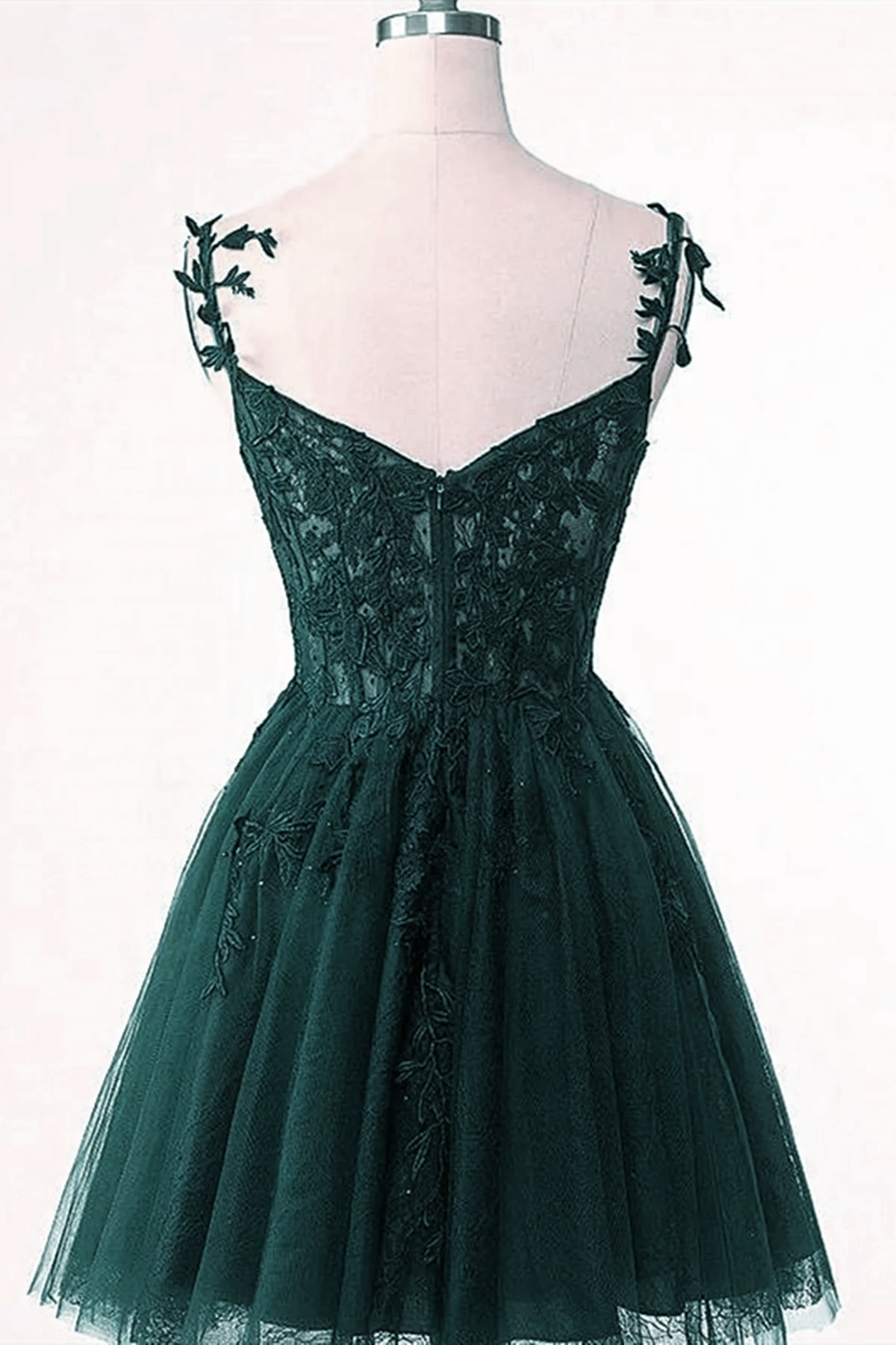 Green Tulle Short Party Dress Homecoming Dress, Green Tulle With Lace Prom Dress