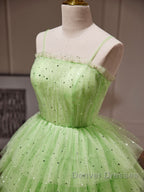 Green Tulle Short Prom Dress, Cute Green Homecoming Dress