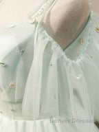 Green tulle short prom Dress, green tulle homecoming Dress