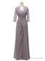 Grey One Shoulder Chiffon With Jacket Mother Of The Bride Dresses