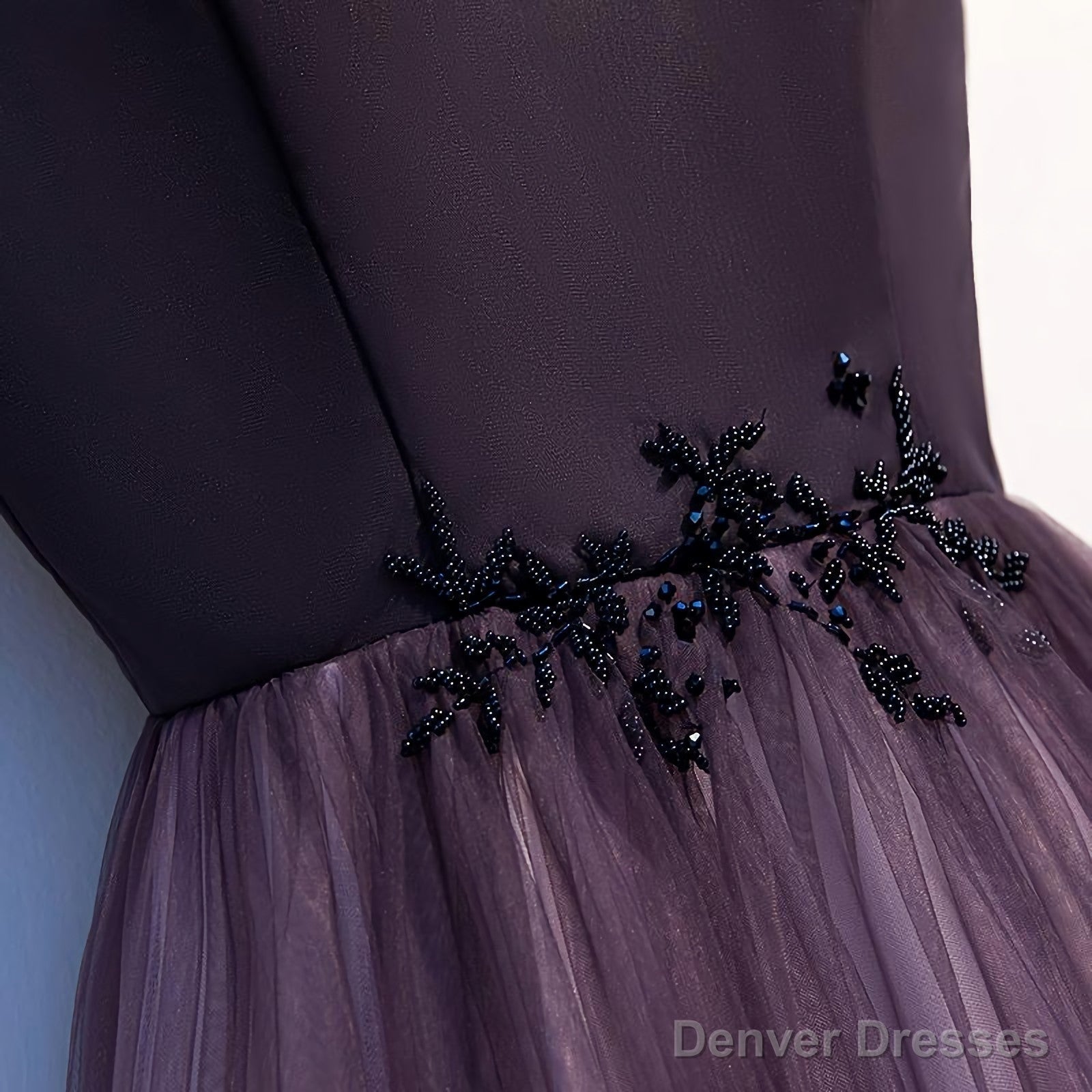 Unique A Line Ombre Purple Beading Prom Dresses With Lace Up Long Dance Dresses