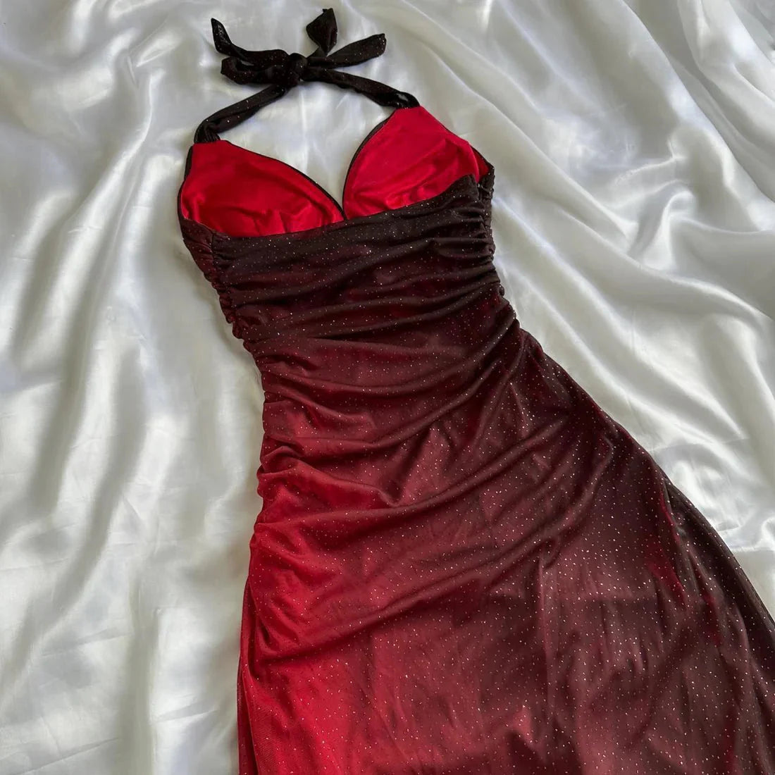 Burgundy Red/Indigo/Navy Blue Shiny Elegant Strappy Long Tulle Ball Gown Evening Dress Birthday Party Dress