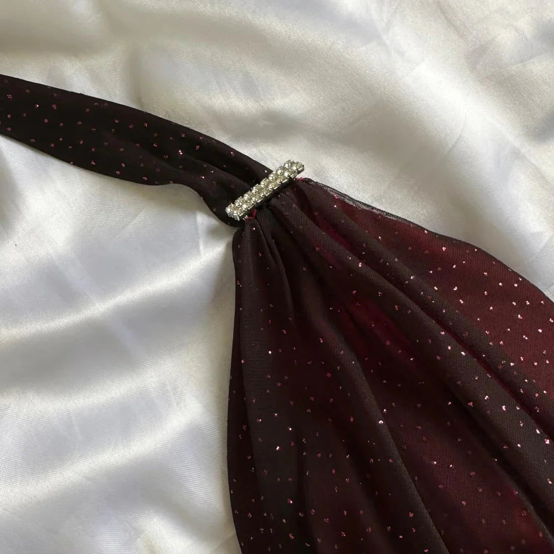 Burgundy Red/Indigo/Navy Blue Shiny Elegant Strappy Long Tulle Ball Gown Evening Dress Birthday Party Dress
