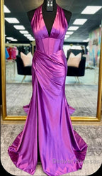 Halter Mermaid Long Prom Dress With Open Back