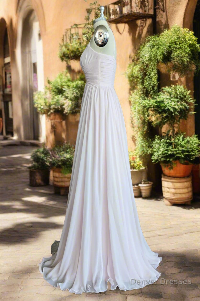 Halter Open Back Chiffon Long Bridesmaid Dresses Secondary image