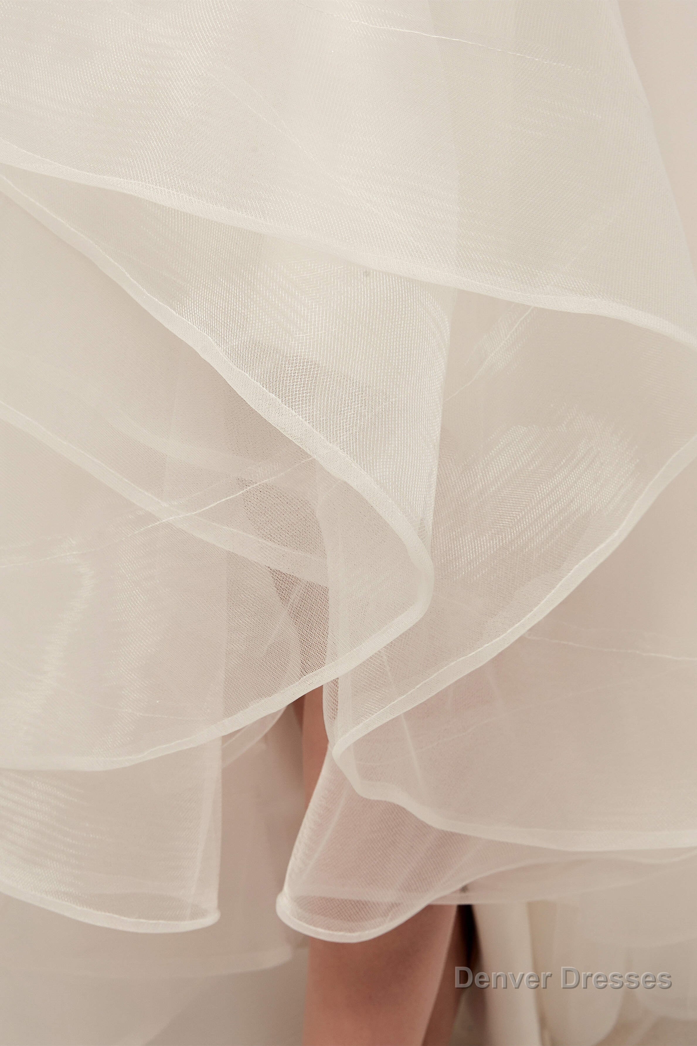 High Low Spaghetti Straps Minimalist Design Wedding Dresses