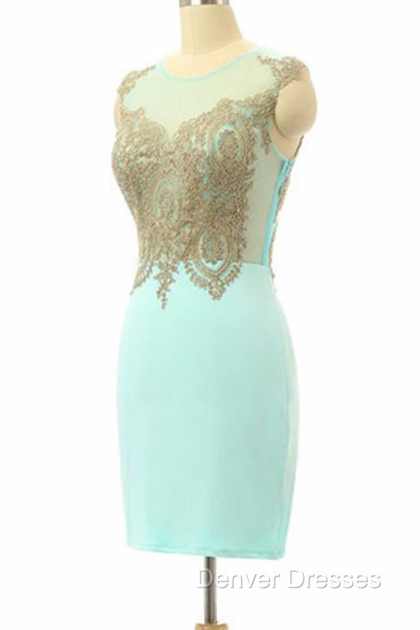 High Quality Sleeveless Short Sheath Mint Homecoming Dress Secondary image