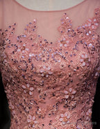 High Quality Tulle Party Dress with Lace Applique, Long Prom Gown