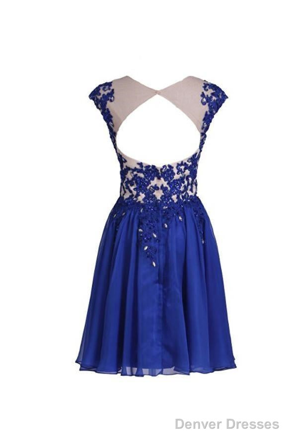 Homecoming Dress With Applique Open Back Short Prom Dress Secondary image
