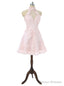 Homecoming Dresses A-line Halter Knee Length Flowers Appliques