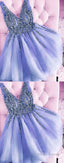 Homecoming Dresses Tulle V Neck Ruffles Short Gowns Cute
