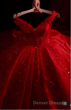 Hot Appliques Ball Gown Dark Green Wedding Dress Sequin Quinceanera Dress