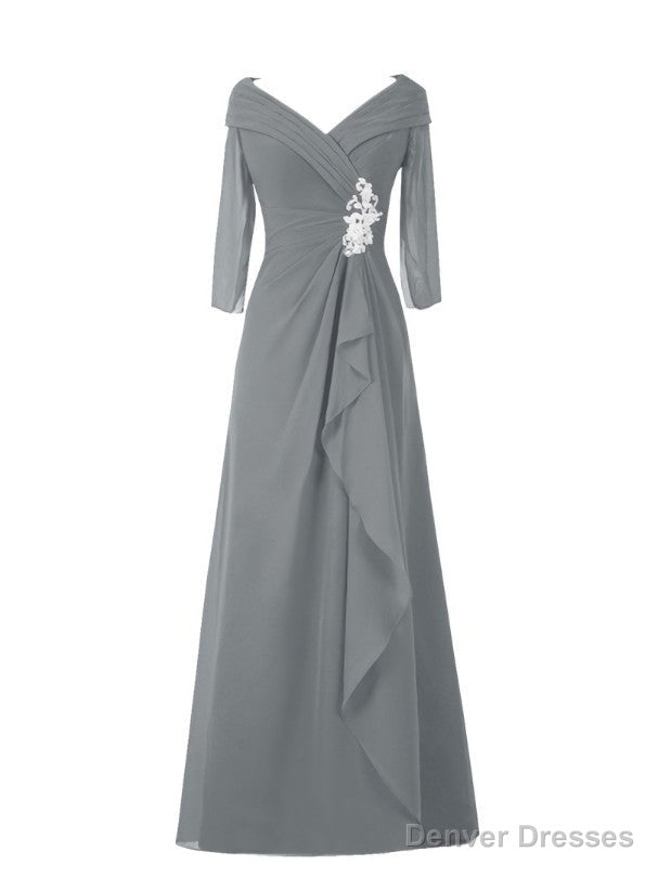 Hot Sale Long Sleeve Beading A-Line Mother of the Bride Dress