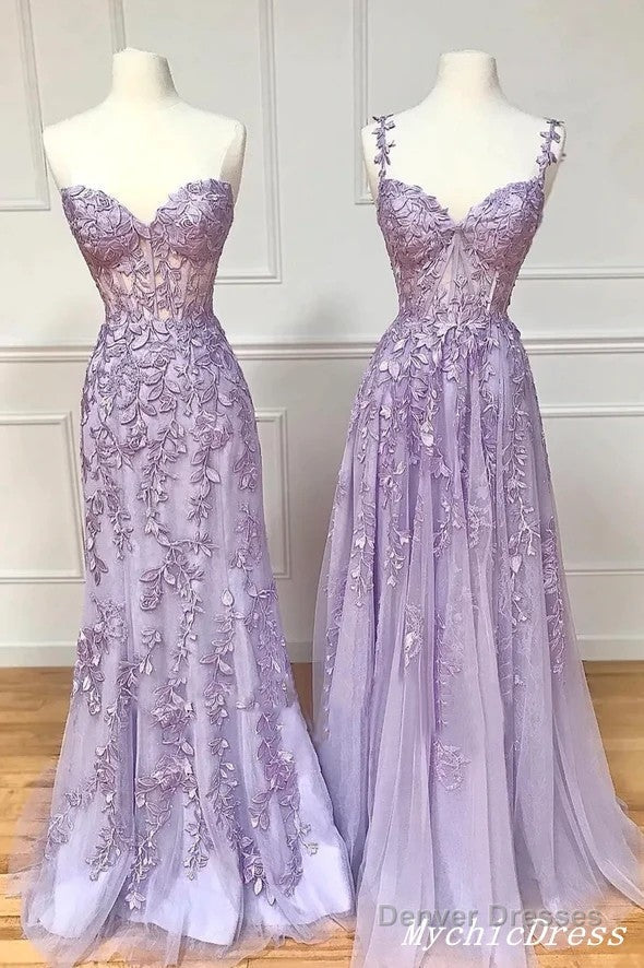 Hot  Violet Purple Lace Long Prom Dresses Cheap Uk Evening Dress Secondary image