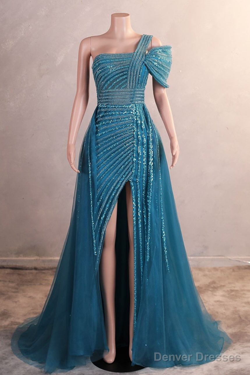 Hunter Green Off Shoulder Mermaid Prom Dresses Luxurious Silver Bead Trumpet Formal Dresses Main image