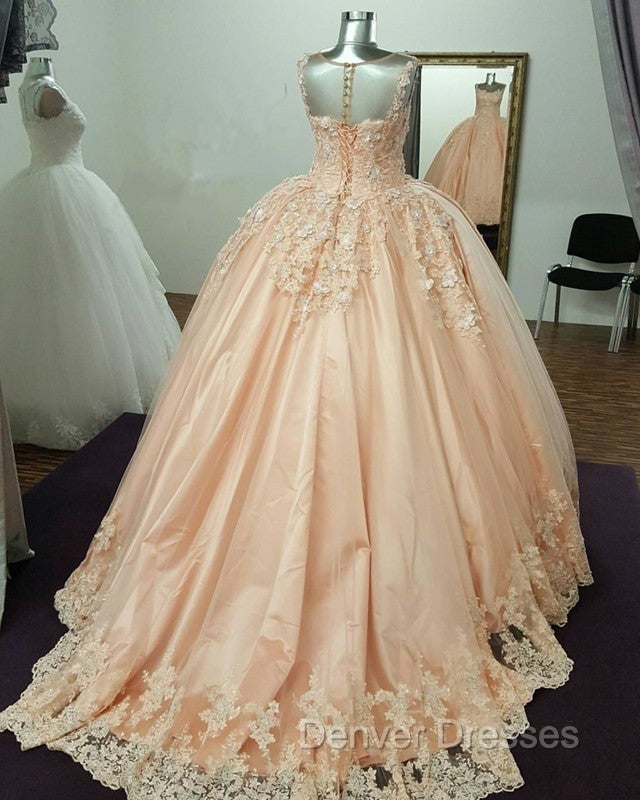 Illusion Neckline Tulle And Satin Ball Gowns Wedding Dress Lace Embroidery