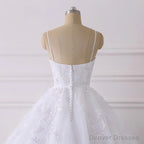 Lace Applique Ball Gown Vestido Wedding Dresses Spaghetti Straps
