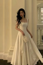 Ivory Chiffon Prom Dress, Simple Party Dress, A-Line Evening Formal Dress
