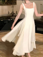 Ivory Chiffon Prom Dress, Simple Party Dress, A-Line Evening Formal Dress