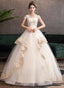 Ivory Tulle With Lace Short Sleeves Sweet 16 Dress, Ivory Tulle Ball Gown Layers Formal Dress