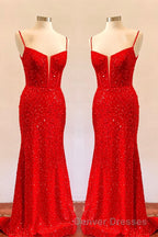 Royal Blue Sequin Mermaid Long Prom Dress