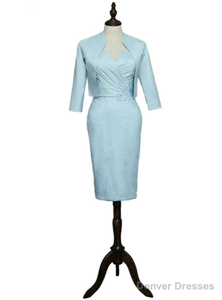 Knee Length With Jacket Blue Sheath Mother Of The Bride Dresses Main image