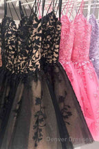Lace Applique A-line Homecoming Dress Short Prom Dress,Semi Formal Dress