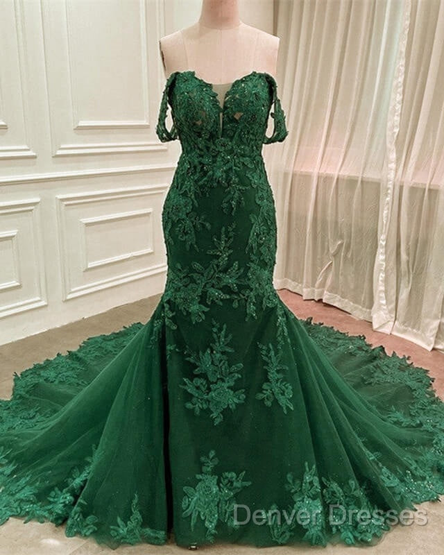 Lace Appliques Prom Dress Mermaid Off Shoulder Secondary image