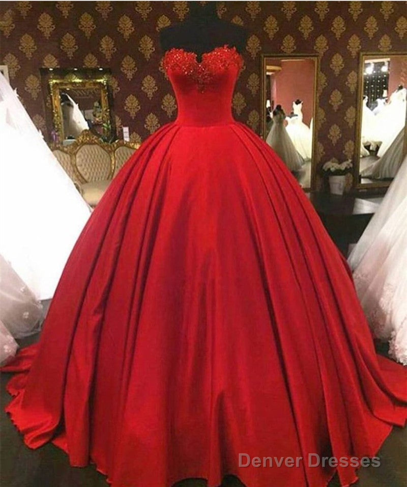 Lace Beaded Sweetheart Bodice Corset Satin Prom Dresses Ball Gowns Secondary image