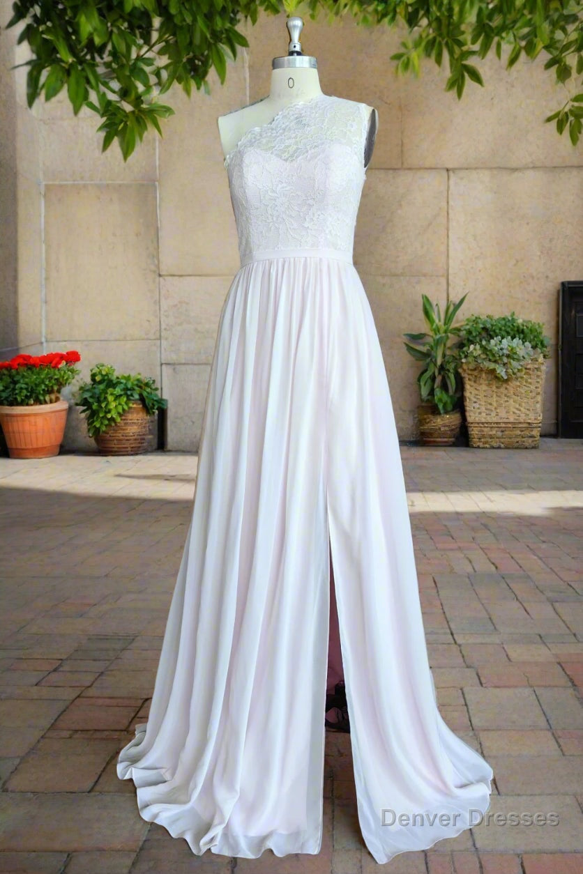 Lace/Chiffon One-Shoulder Floor-Length Bridesmaid Dresses Main image