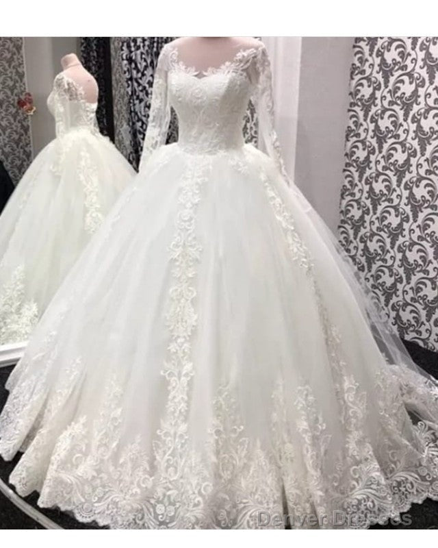 Lace Embroidery Ball Gown Wedding Dress Long Sleeves Secondary image
