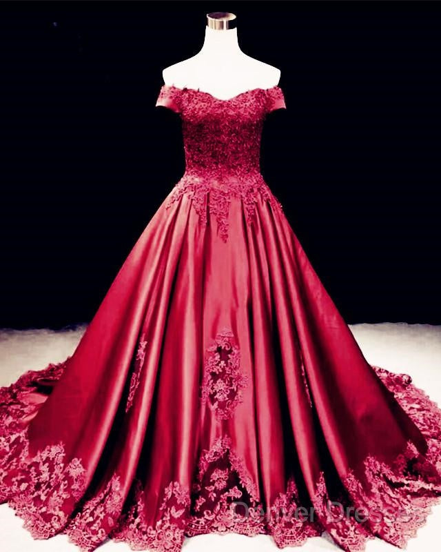 Lace Embroidery Satin Sweep Train Wedding Dress Ball Gowns Secondary image