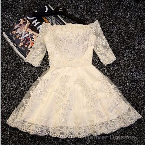 Lace Ivory Pretty Homecoming Dress,Sexy Party Dress,Charming Homecoming Dress Main image