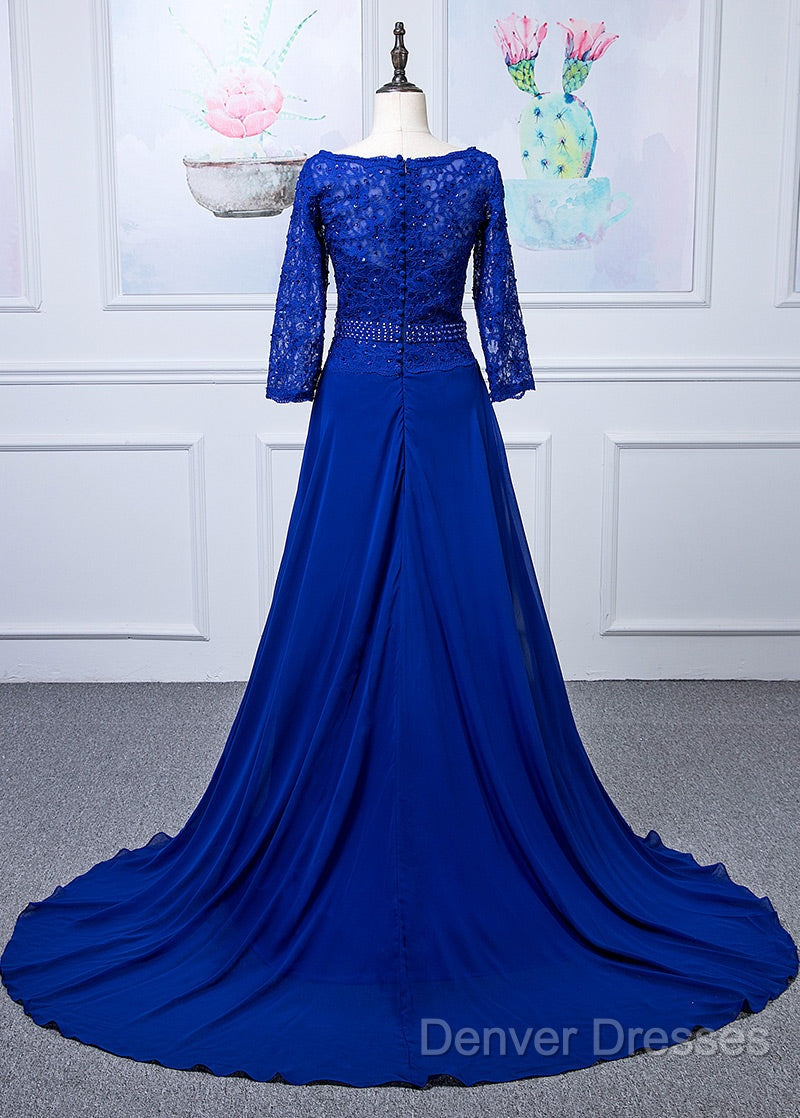 Lace Long Sleeves Scoop Neck Mother Of The Bride Dress