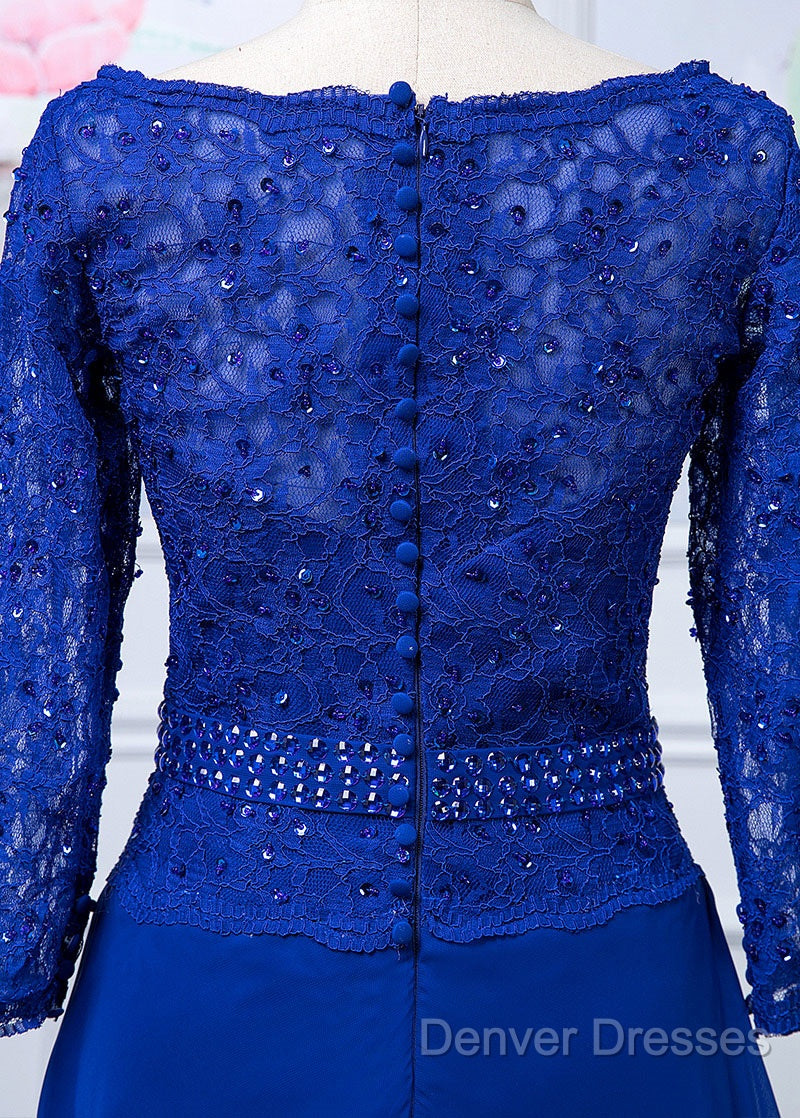 Lace Long Sleeves Scoop Neck Mother Of The Bride Dress