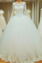 Lace Long Sleeves Wedding Dress Ball Gowns