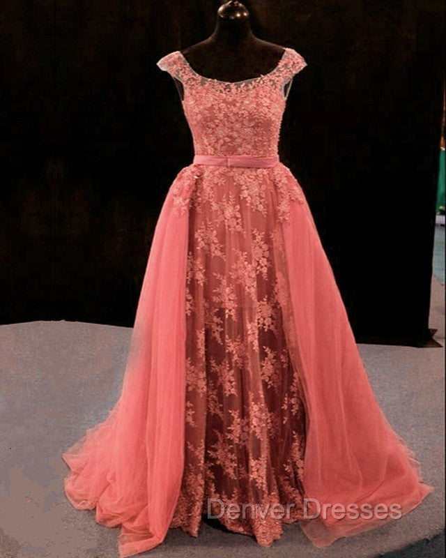 Lace Mermaid Prom Dress Spaghetti Straps Removable Train Secondary image