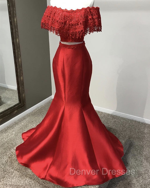 Lace Off Shoulder Mermaid Two Piece Prom Dress Secondary image