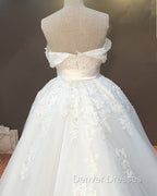 Lace Off Shoulder Mermaid Wedding Dress Removable Skirt