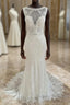 Lace Open Back Mermaid Long Wedding Dress