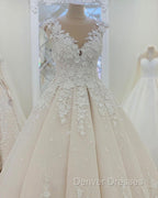 Lace Princess Wedding Dress Cap Sleeves