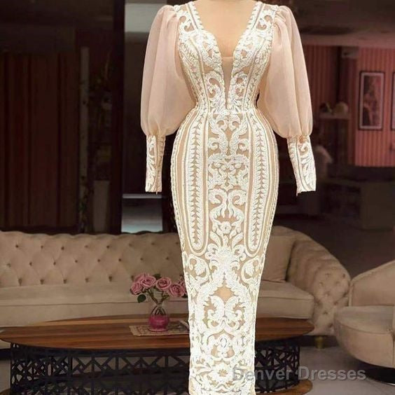 Lace Prom Dresses, Mermaid Prom Dresses, Long Sleeve Prom Dresses, Sheath Prom Dresses, Arabic Prom Dresses Main image