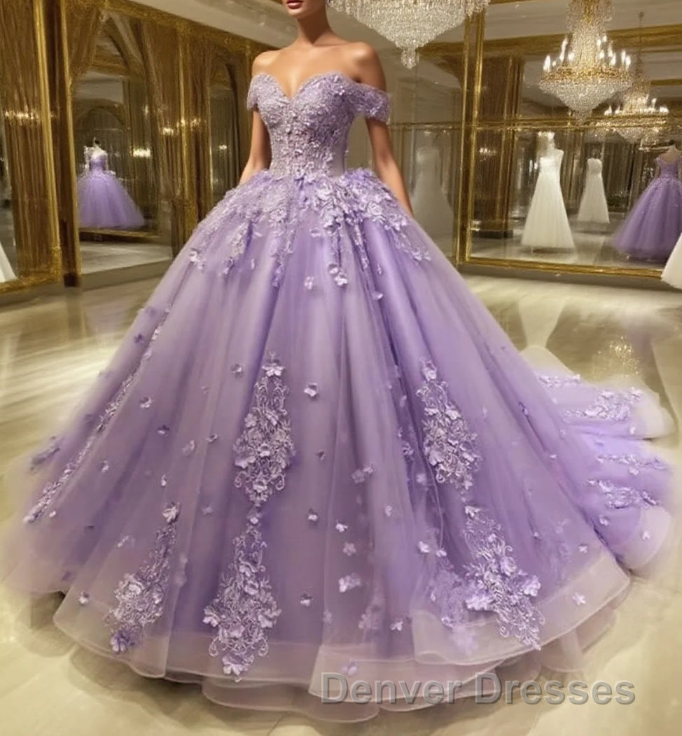 Lace Sky Blue Off the Shoulder Ball Gown Quinceanera Dress