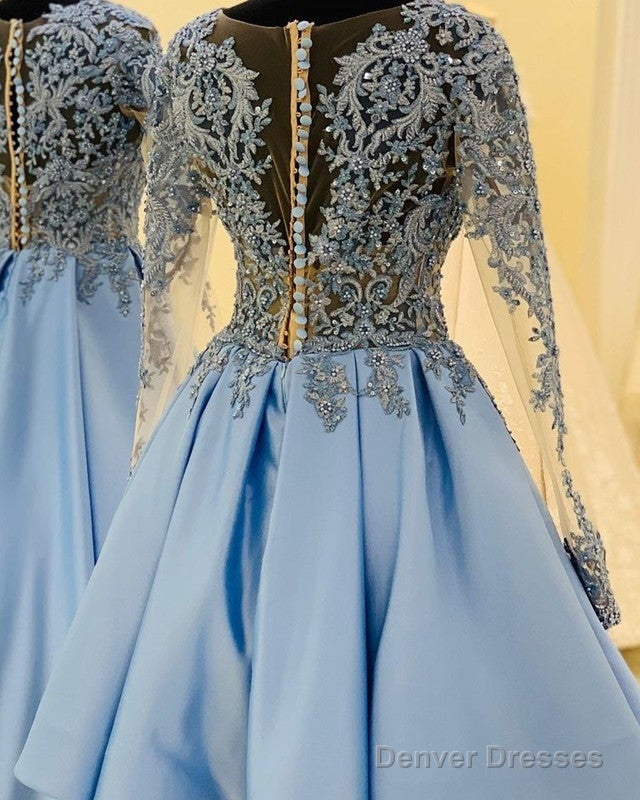 Lace Sleeves Satin Homecoming Dresses Short Secondary image